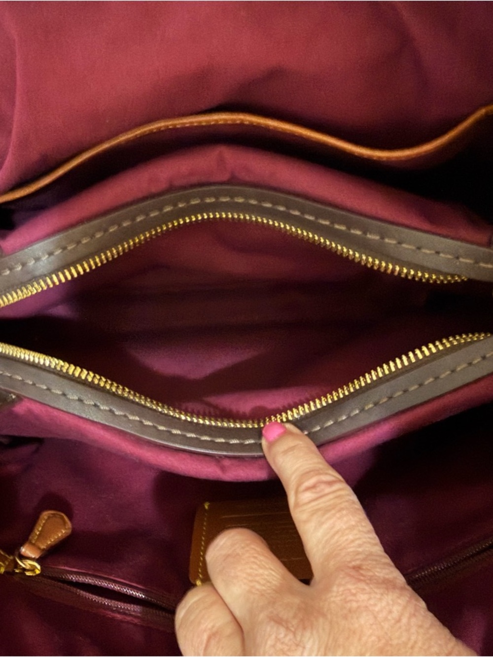Coach Brown Signature Canvas Shoulder Bag with Dark Brown Trim - Picture 6 of 12